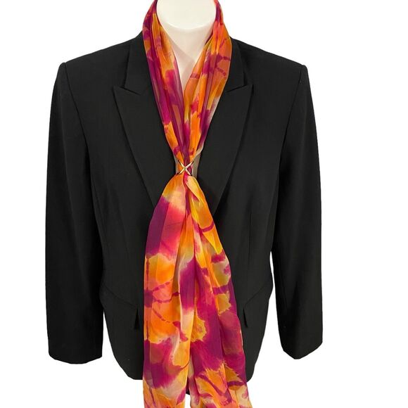 Calvin Klein Blazer Womens Sz 14 Black Basic Capsule Officecore Jacket Corpcore - Picture 7 of 16